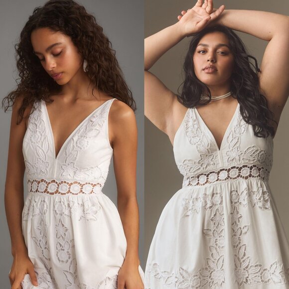 Vineet Bahl Sleeveless V-Neck Floral Cutwork Midi Dress Size Medium NWT $278 - Picture 14 of 14